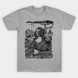 Psychedelic Mona Lisa drawing T-Shirt